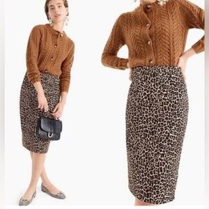 JCrew No. 2 Pencil Leopard Bi-Stretch Cotton Skirt / Size 2
